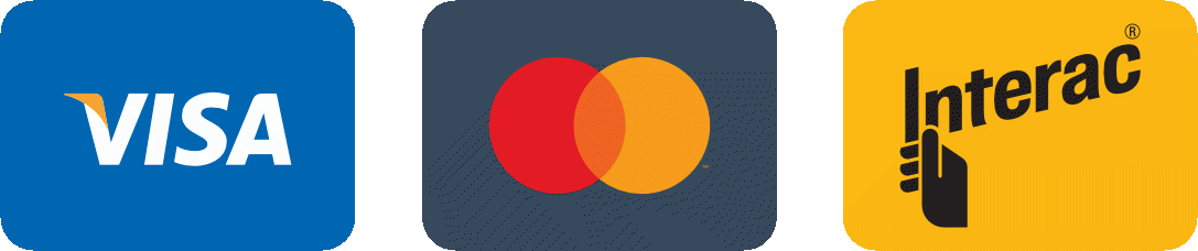 Méthodes de paiement acceptées : Visa, Mastercard, Interac