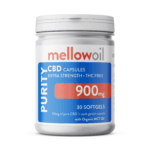 Mellow Oil Purity 30mg CBD Softgel Capsules with 900mg Cannabidiol - 30 per bottle